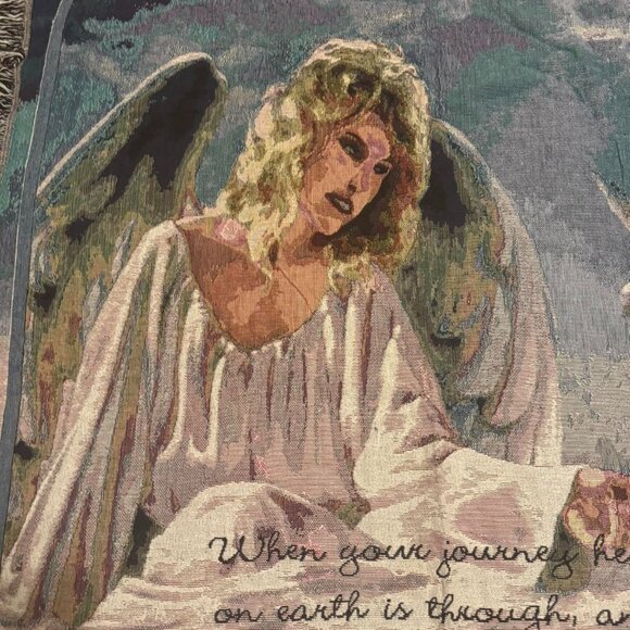 VTG Angel Graphic Quote Tapestry Throw Blanket - Picture 6 of 7